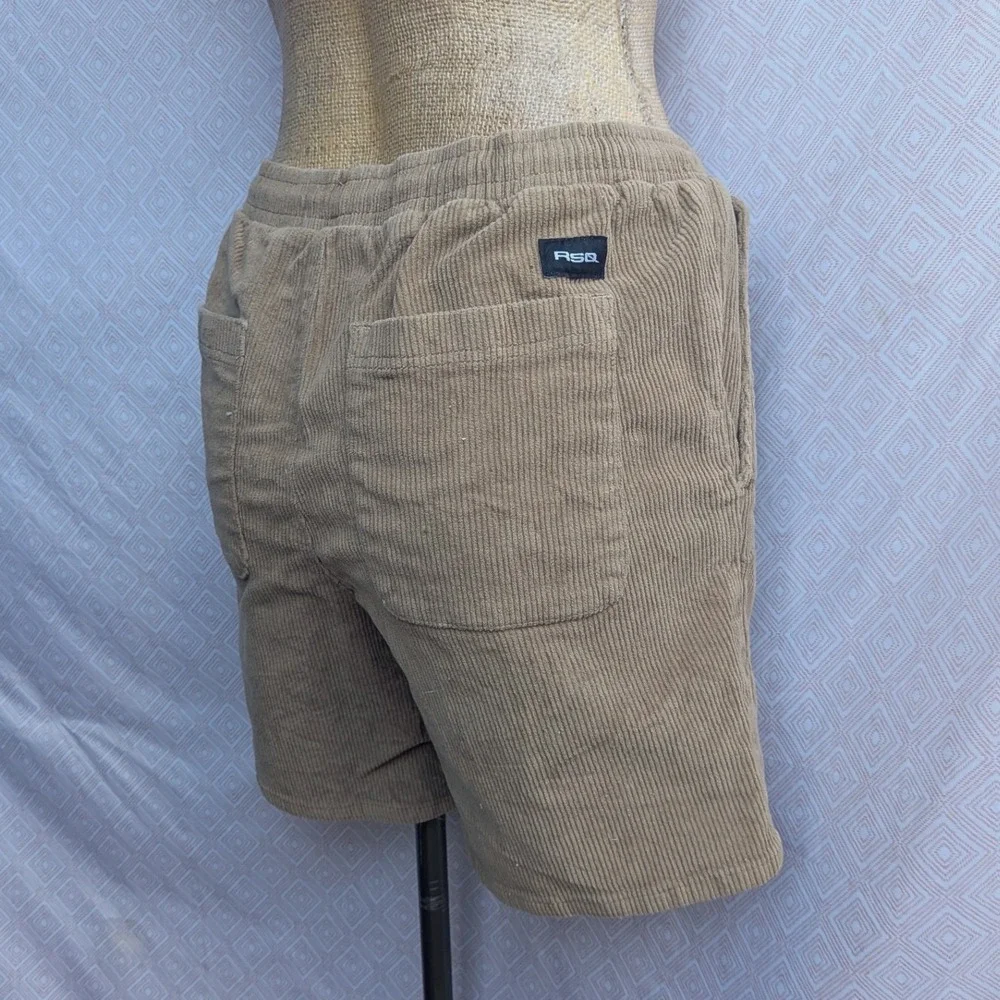 RSQ Corduroy Shorts Women Small Tan Excellent Drawstring Elastic Waist